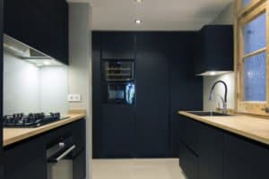 cocinas santos barcelona, reformas cocinas diagonal barcelona, reformas cocinas santos barcelona, cocina santos negra, encainteriors